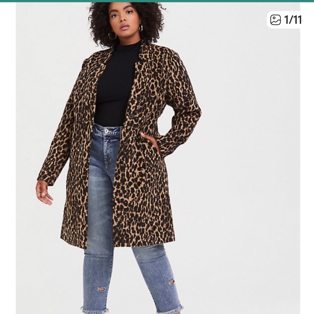 Torrid Leopard Print Car Coat Size 1X New